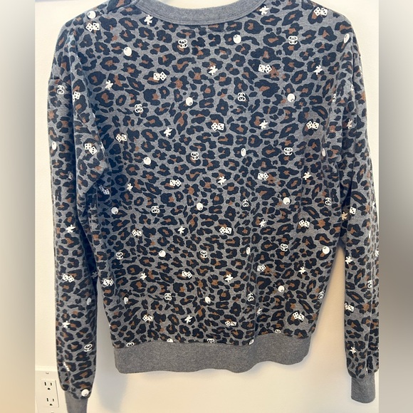 Stussy Women’s Grey Leopard Print Crewneck Sweatshirt - Picture 3 of 5